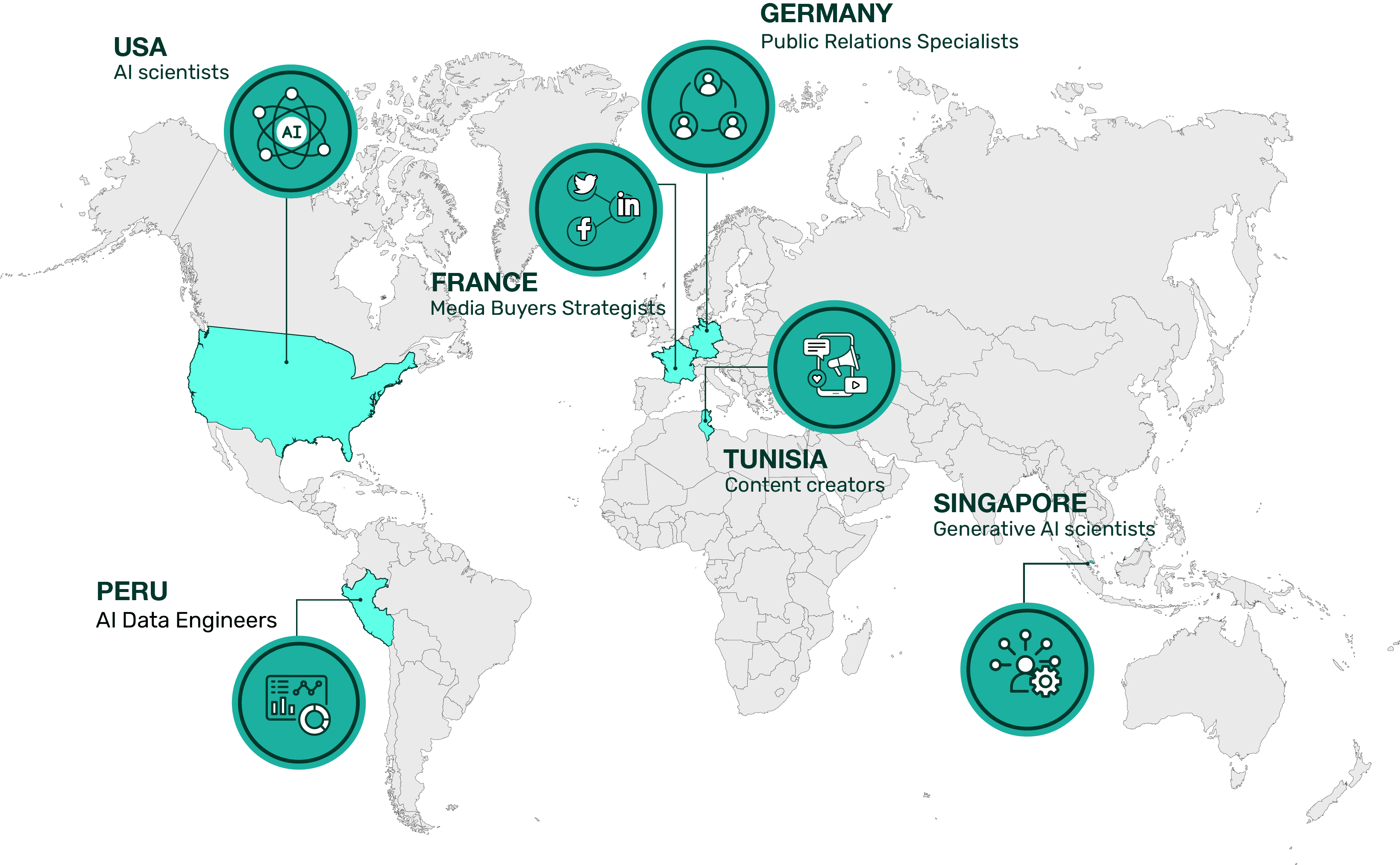 Map showing EUKLYDIA's network of experts